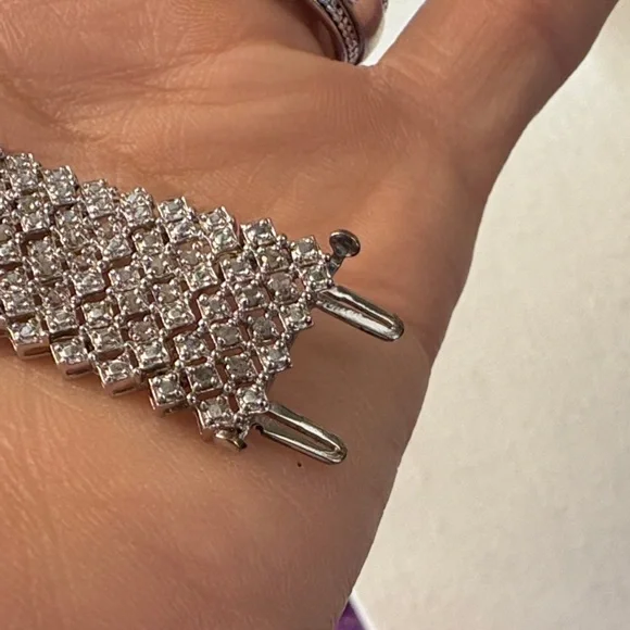 925 Silver Bracelet with Moissanite stones. - Picture 4 of 8